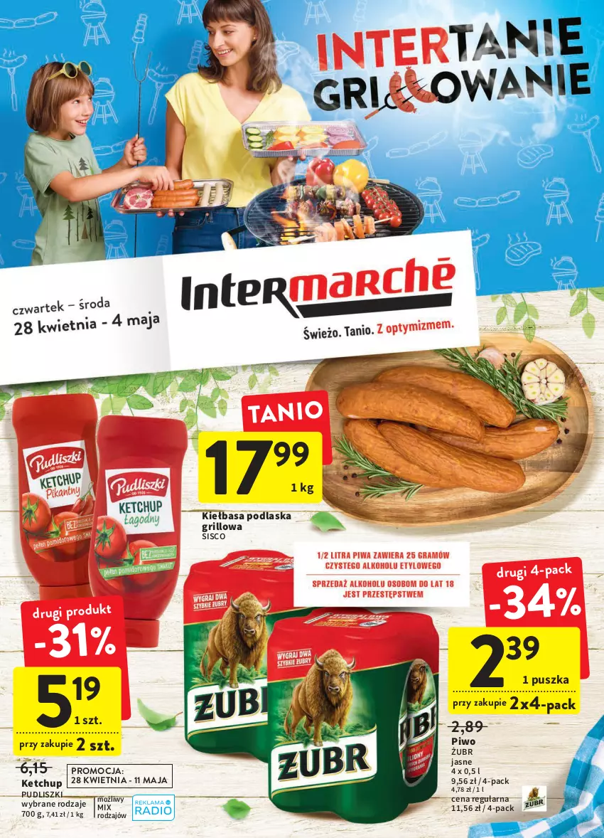 Gazetka promocyjna Intermarche - ważna 28.04 do 04.05.2022 - strona 1 - produkty: Grill, Ketchup, Kiełbasa, Piwo, Pudliszki