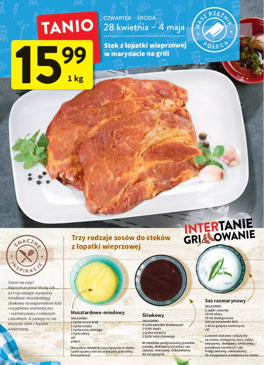 Gazetka promocyjna Intermarche - ważna 28.04 do 04.05.2022 - strona 16 - produkty: Czosnek, Mus, Pieprz, Por, Rondel, Sól, Sos, Sos sojowy, Stek, Wino