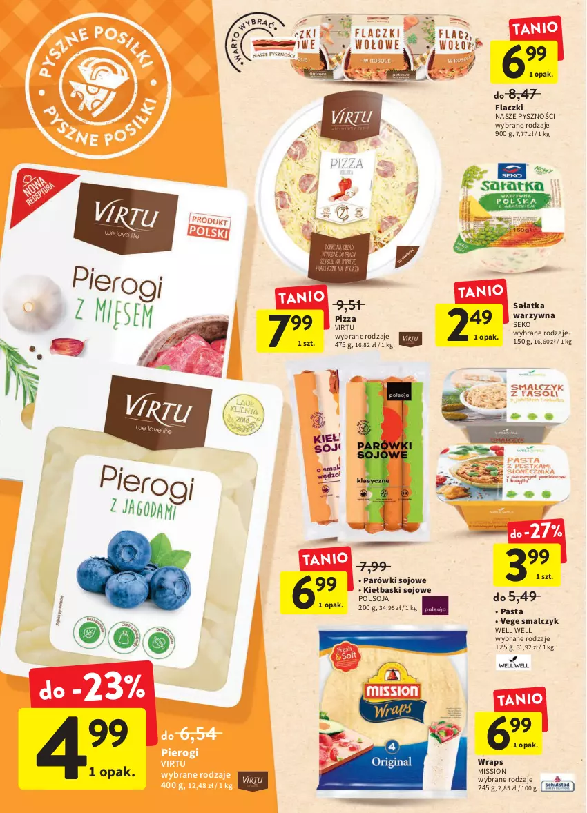 Gazetka promocyjna Intermarche - ważna 28.04 do 04.05.2022 - strona 24 - produkty: Parówki, Pierogi, Pizza, Sałat, Sałatka, Sałatka warzywna, SEKO, Virtu