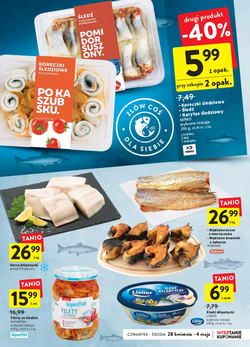 Gazetka promocyjna Intermarche - ważna 28.04 do 04.05.2022 - strona 27 - produkty: Dorsz, Lazur, Lisner, Por, Tusz