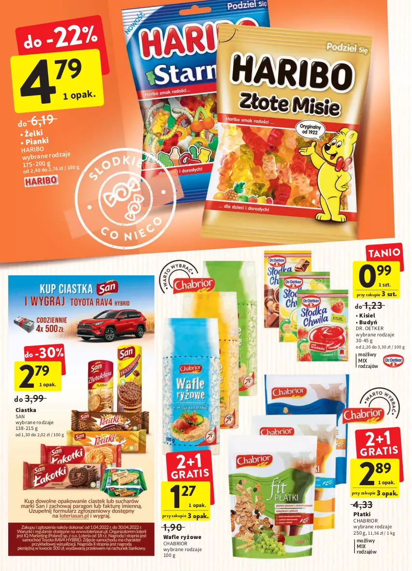 Gazetka promocyjna Intermarche - ważna 28.04 do 04.05.2022 - strona 32 - produkty: Budyń, Chabrior, Ciastka, Dr. Oetker, Haribo, Kisiel, Ryż, Wafle