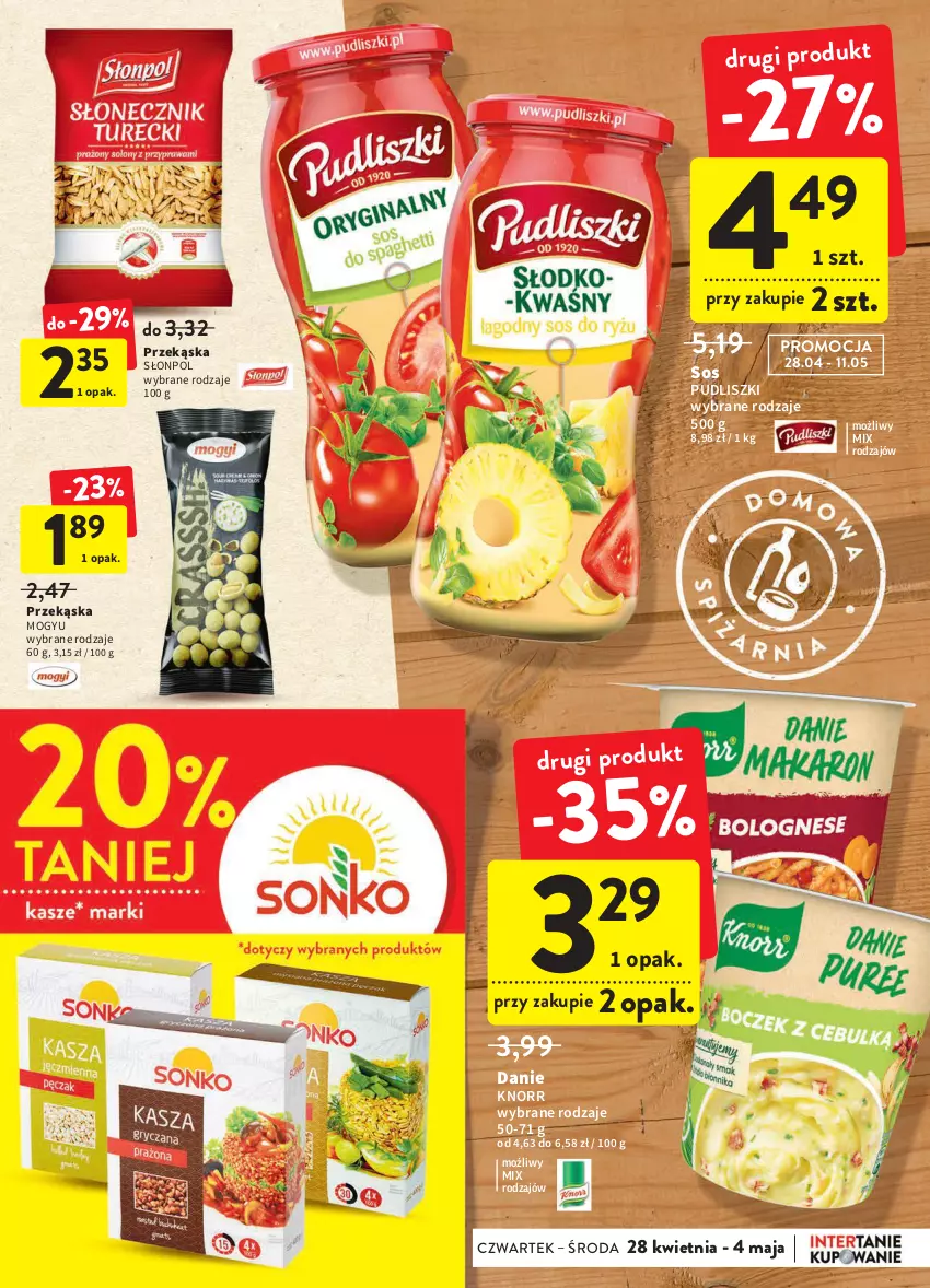 Gazetka promocyjna Intermarche - ważna 28.04 do 04.05.2022 - strona 33 - produkty: Knorr, Pudliszki, Słonpol, Sos