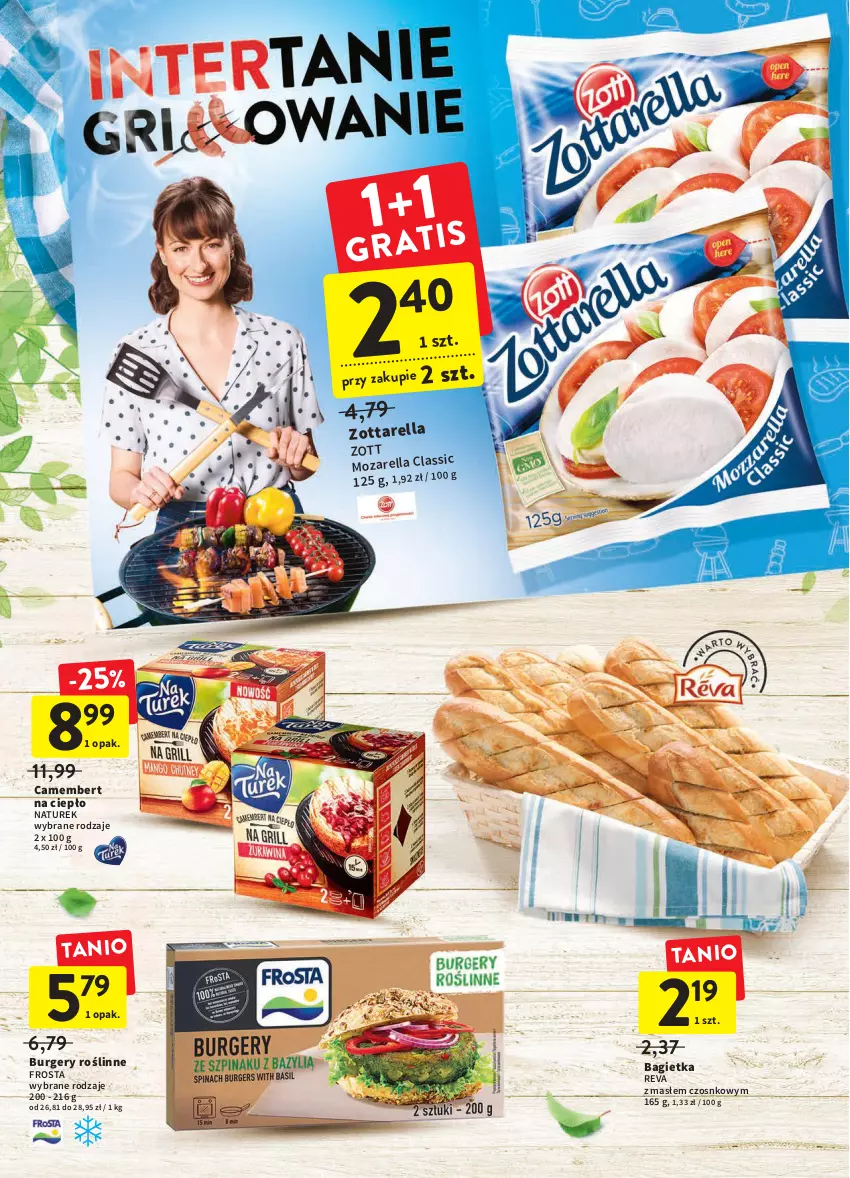 Gazetka promocyjna Intermarche - ważna 28.04 do 04.05.2022 - strona 4 - produkty: Bagietka, Burger, Camembert, Frosta, NaTurek, Zott, Zottarella