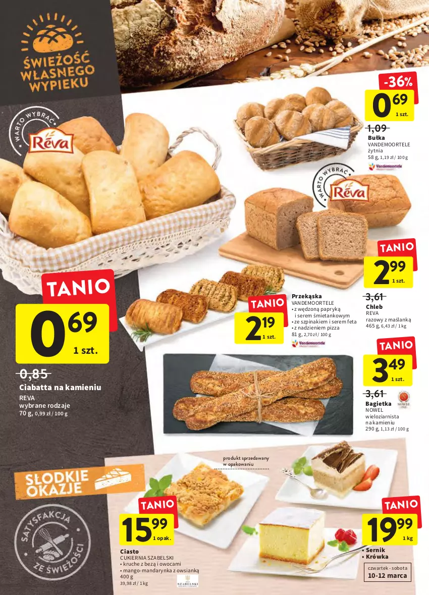 Gazetka promocyjna Intermarche - Świeżo i tanio - ważna 10.03 do 16.03.2022 - strona 22 - produkty: Bagietka, Bułka, Chleb, Ciabatta, Cukier, Feta, Mango, Pizza, Ser, Szpinak