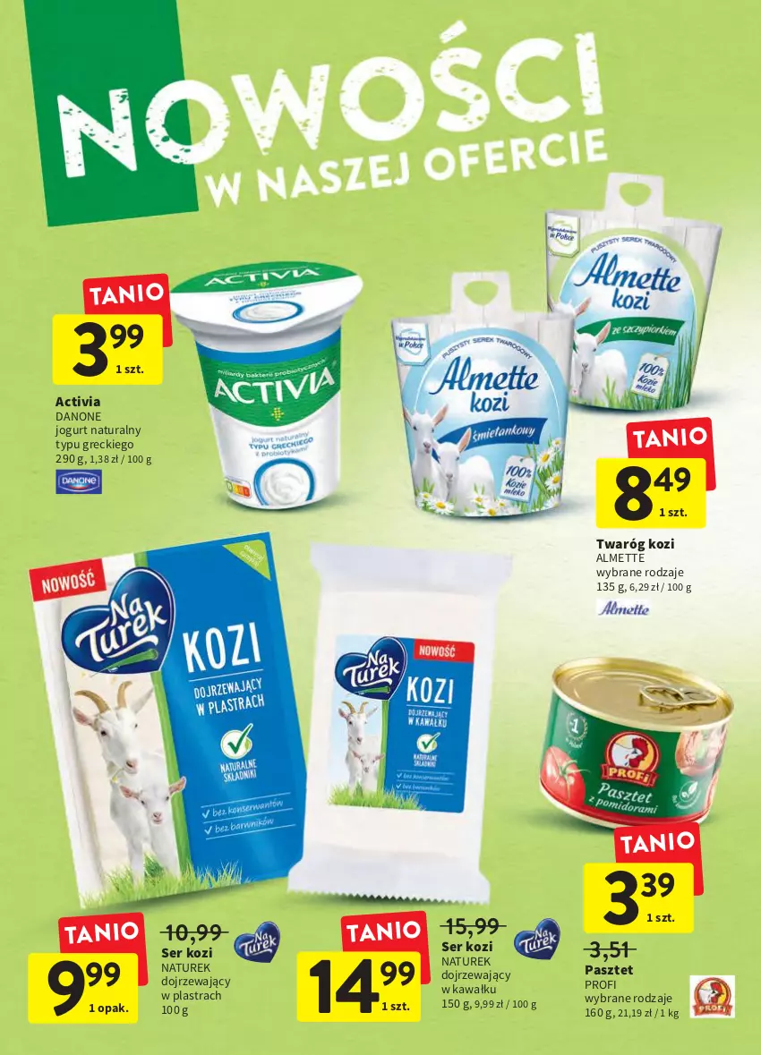 Gazetka promocyjna Intermarche - Świeżo i tanio - ważna 10.03 do 16.03.2022 - strona 28 - produkty: Activia, Almette, Danone, Jogurt, Jogurt naturalny, Kawa, NaTurek, Pasztet, Ser, Ser kozi, Twaróg