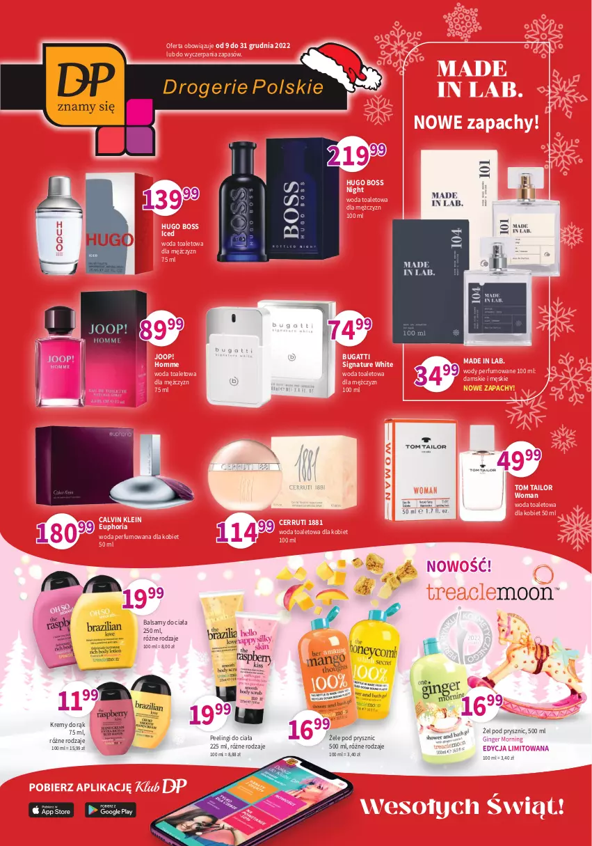 Gazetka promocyjna Drogerie Polskie - Gazetka - ważna 09.12 do 31.12.2022 - strona 1 - produkty: Calvin Klein, Cerruti, Gin, Hugo Boss, JOOP!, Peeling, Perfum, Tom Tailor, Woda, Woda perfumowana, Woda toaletowa