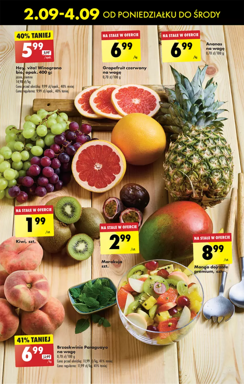 Gazetka promocyjna Biedronka - Od poniedzialku - ważna 02.09 do 07.09.2024 - strona 31 - produkty: Ananas, Brzoskwinie, Gra, Kiwi, Mango, Wino