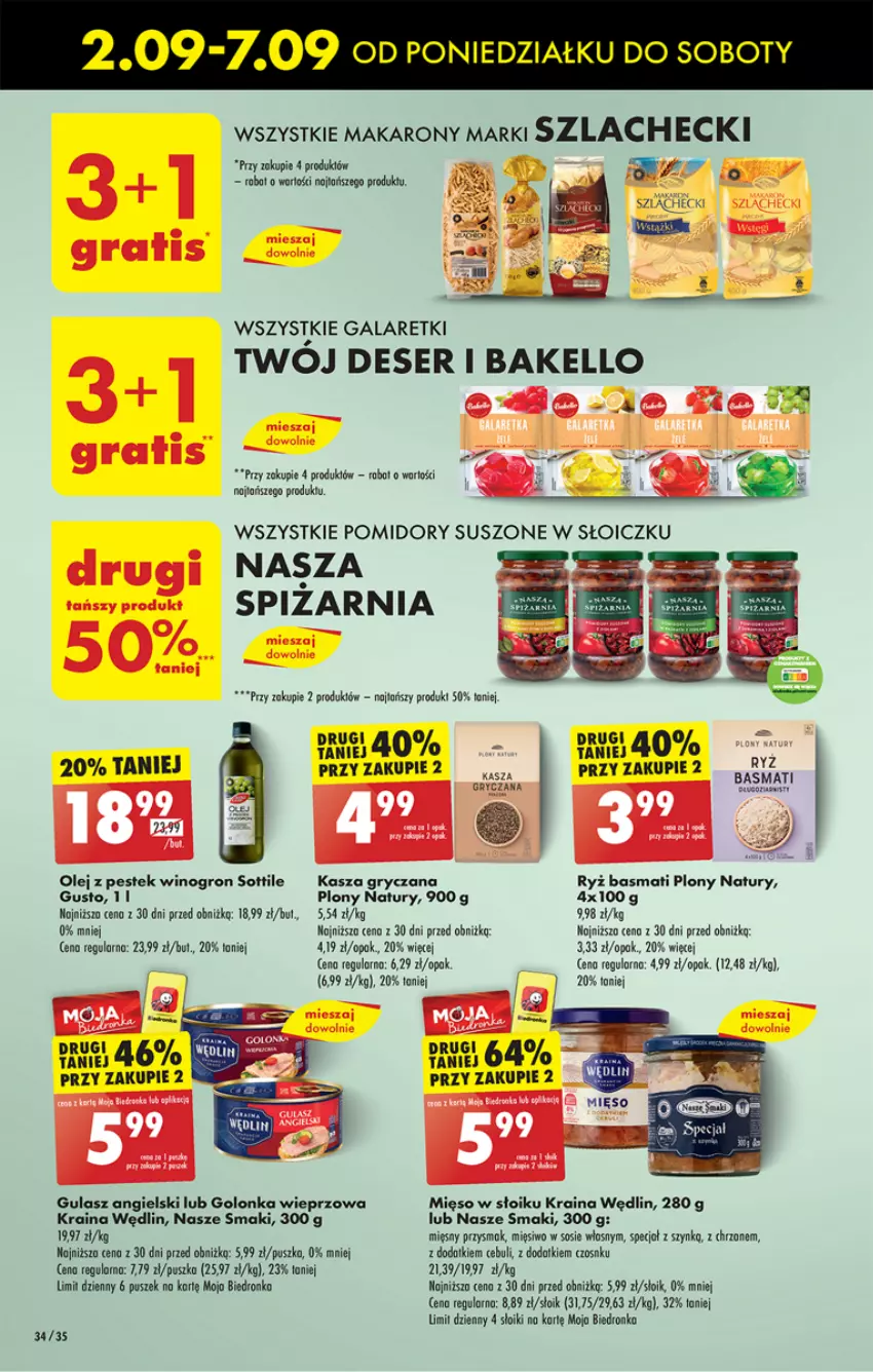 Gazetka promocyjna Biedronka - Od poniedzialku - ważna 02.09 do 07.09.2024 - strona 44 - produkty: Deser, Dron, Gala, Galaretki, Golonka wieprzowa, Gra, Gry, Kasza, Kasza gryczana, Makaron, Mięso, Mięso w słoiku, Olej, Robot, Ryż, Ryż basmati, Ser, Sos, Stek, Wino