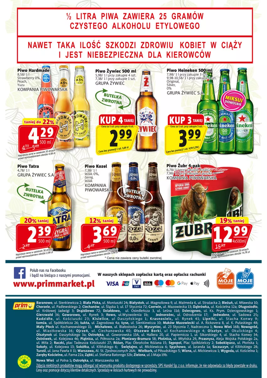 Gazetka promocyjna Prim Market - ważna 20.03 do 27.03.2024 - strona 16 - produkty: Fa, Heineken, Jednorożec, Kisiel, Koc, Kozel, Malm, Mysz, Ogród, Olej, Papier, Piątnica, Piwo, Róża, Sok, Sokół, Stock, Tatra