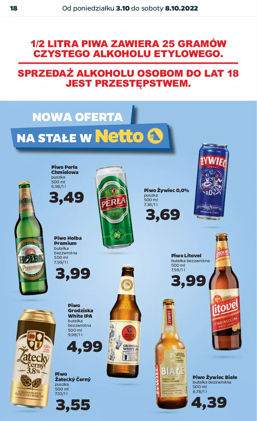 Gazetka promocyjna Netto - Artykuły spożywcze - ważna 03.10 do 08.10.2022 - strona 18 - produkty: Gra, Perła, Piwa, Piwo