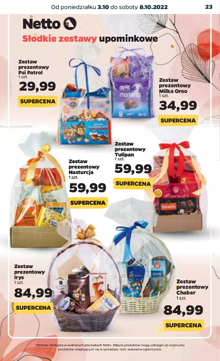 Gazetka promocyjna Netto - Artykuły spożywcze - ważna 03.10 do 08.10.2022 - strona 23 - produkty: Gra, Milka, Oreo, Psi Patrol, Tulipan, Zestaw prezentowy