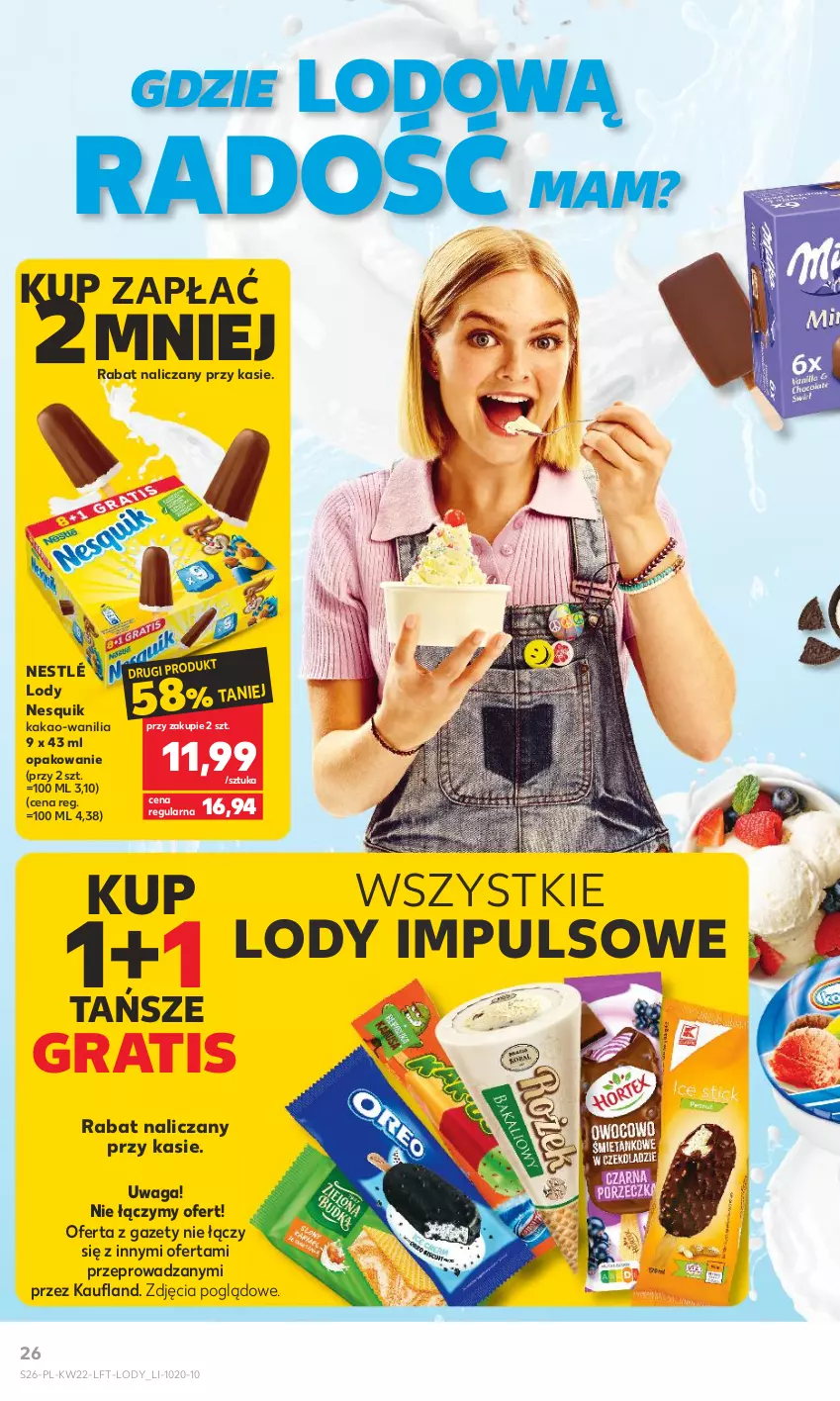 Gazetka promocyjna Kaufland - Gazetka tygodnia - ważna 01.06 do 06.06.2023 - strona 26 - produkty: Gra, Kakao, Lody, Nesquik, Nestlé, Waga