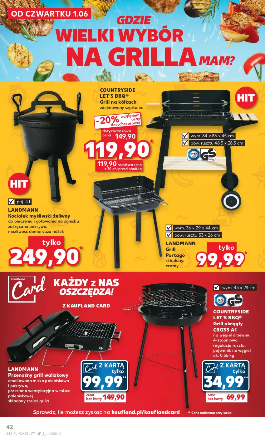 Gazetka promocyjna Kaufland - Gazetka tygodnia - ważna 01.06 do 06.06.2023 - strona 42 - produkty: Grill, Koc, Miska, Palenisko, Piec, Pojemnik, Pokrywa, Por, Tago, Top, Węgiel drzewny