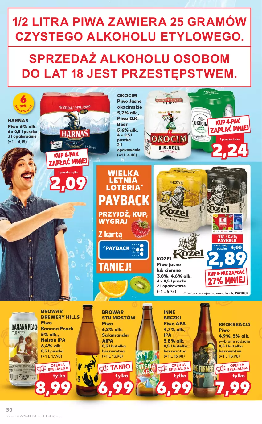 Gazetka promocyjna Kaufland - OFERTA TYGODNIA - ważna 30.06 do 06.07.2022 - strona 30 - produkty: Gra, Harnaś, Koc, Kozel, Okocim, Piwa, Piwo, Piwo jasne