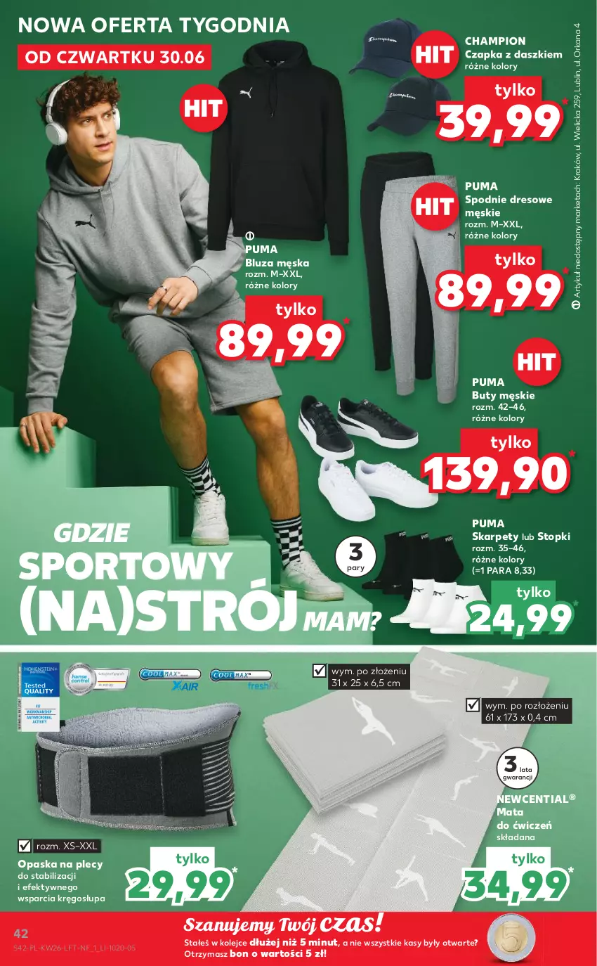 Gazetka promocyjna Kaufland - OFERTA TYGODNIA - ważna 30.06 do 06.07.2022 - strona 42 - produkty: Bluza, Buty, Czapka, Dres, Karp, Olej, Opaska, Orka, Por, Puma, Spodnie, Spodnie dresowe, Sport, Top