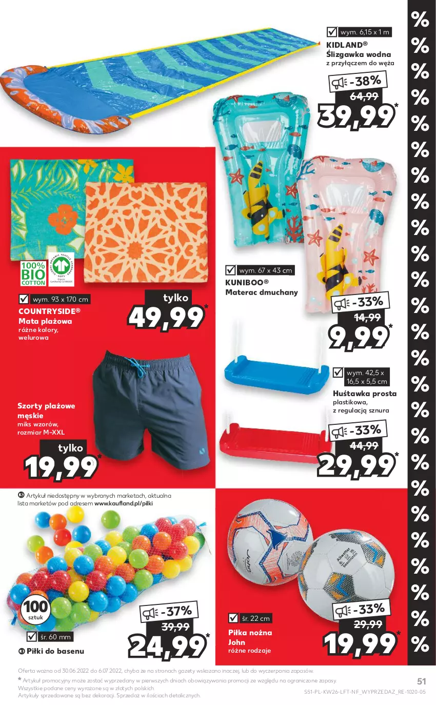 Gazetka promocyjna Kaufland - OFERTA TYGODNIA - ważna 30.06 do 06.07.2022 - strona 51 - produkty: Dres, Gra, Huśtawka, Materac, Materac dmuchany, Noż, Piłka nożna, Szorty, Tera