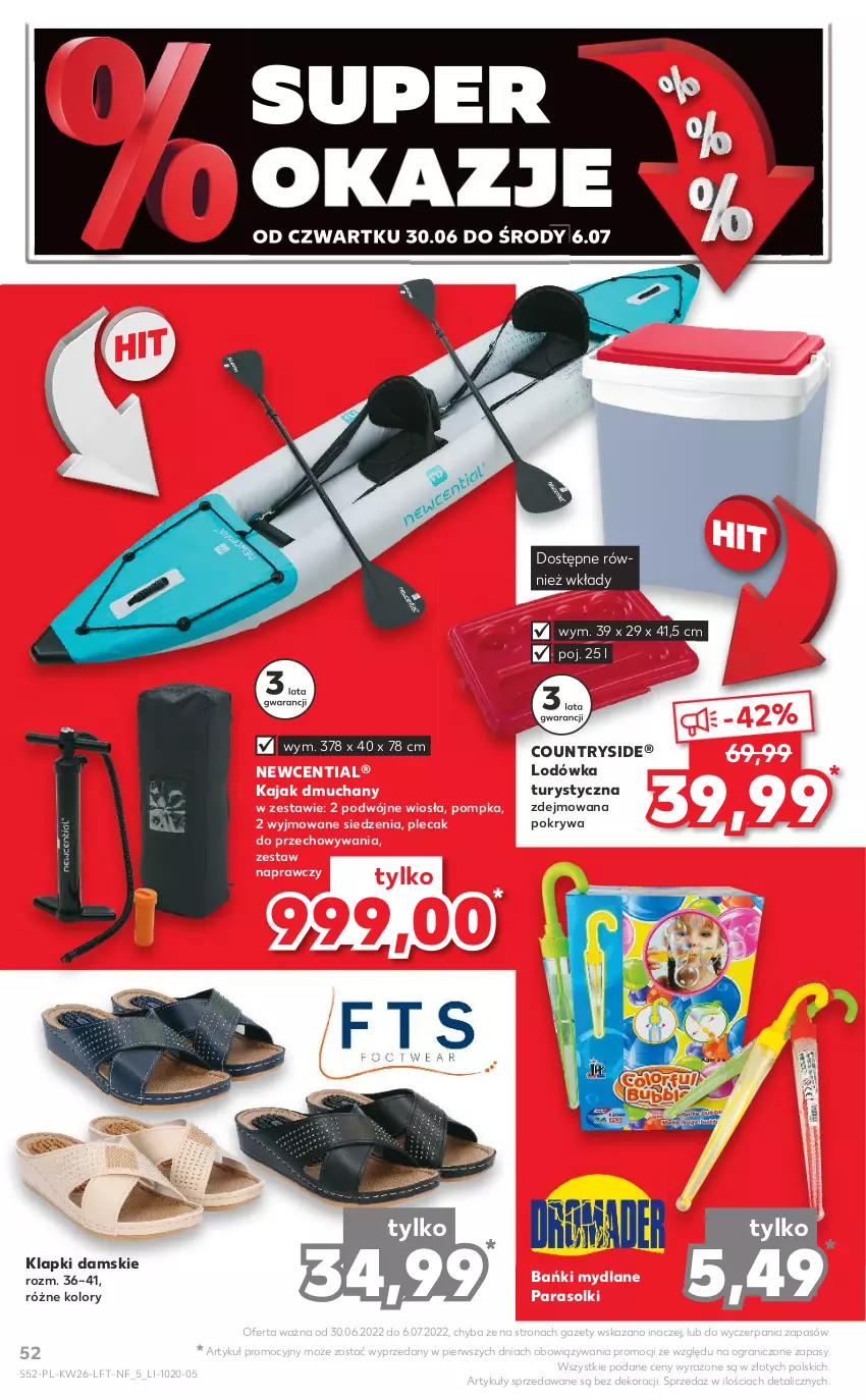 Gazetka promocyjna Kaufland - OFERTA TYGODNIA - ważna 30.06 do 06.07.2022 - strona 52 - produkty: Gra, Klapki, Lodówka, Parasol, Plecak, Pokrywa, Pompka