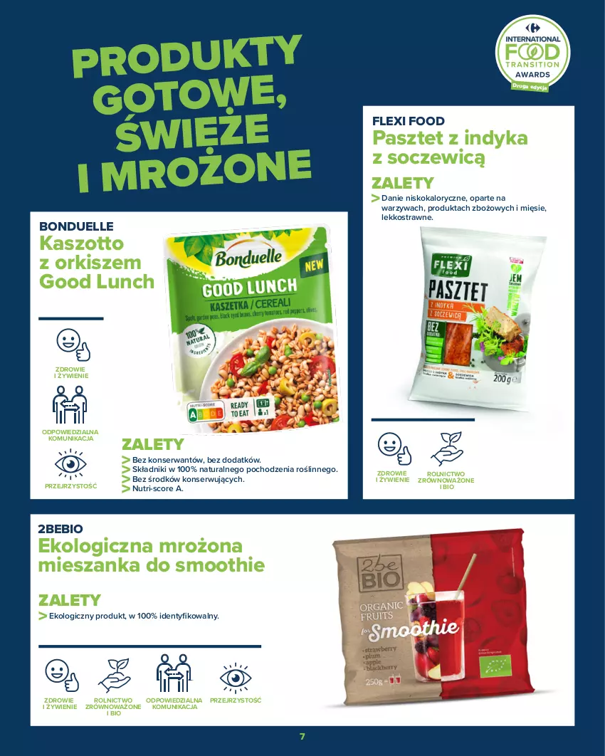 Gazetka promocyjna Carrefour - Gazetka Razem na rzecz tego, co dobre - ważna 24.10 do 06.11.2022 - strona 7 - produkty: Bonduelle, Pasztet, Pasztet z indyka, Ser, Smoothie, Warzywa, Zdrowie, Zott