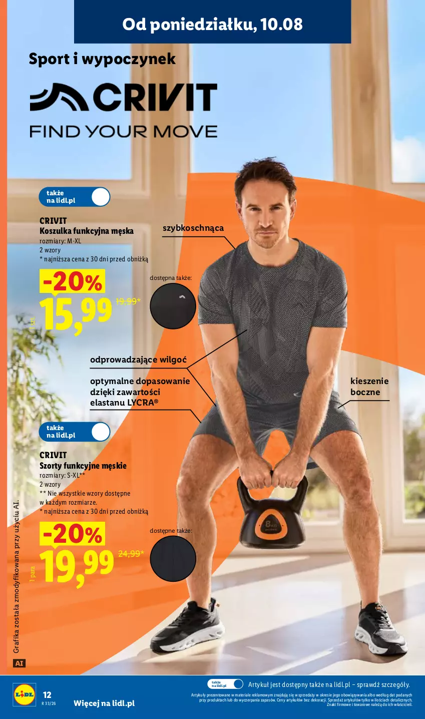 Gazetka promocyjna Lidl - Gazetka ważna od 10.08. do 14.08. - ważna 10.08 do 14.08.2026 - strona 14 - produkty: Gra, Grafika, Kosz, Koszulka, Koszulka funkcyjna, LG, Por, Sport, Szorty