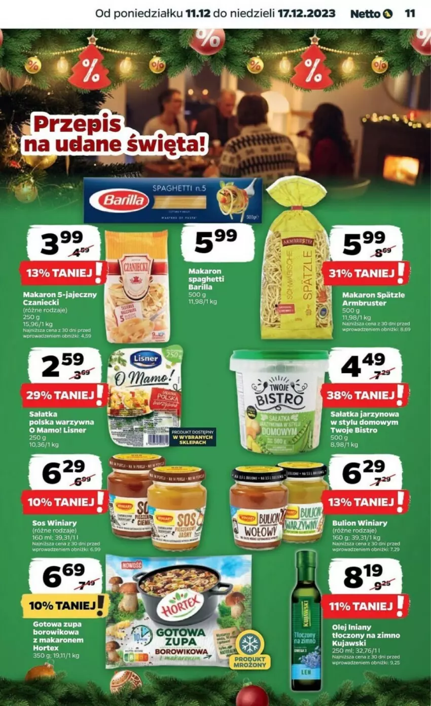 Gazetka promocyjna Netto - ważna 11.12 do 17.12.2023 - strona 3 - produkty: Bulion, Kujawski, Lion, Makaron, Sałat, Sałatka, Sos, Winiary, Zupa