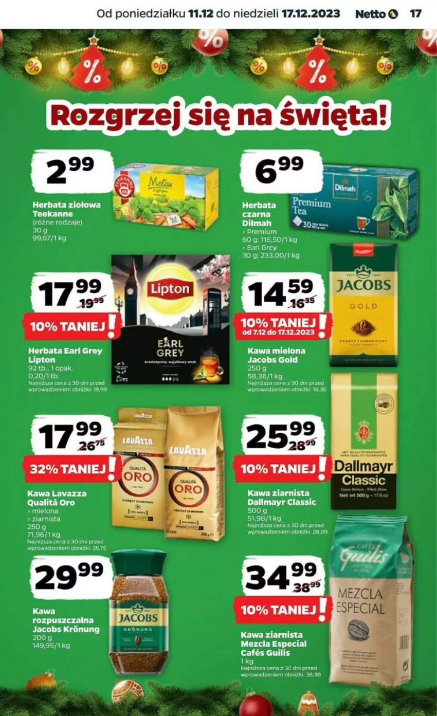 Gazetka promocyjna Netto - ważna 11.12 do 17.12.2023 - strona 9 - produkty: Dallmayr, Dilmah, Earl Grey, Herbata, Jacobs, Kawa, Kawa mielona, Kawa ziarnista, Lavazza, Nike, Teekanne