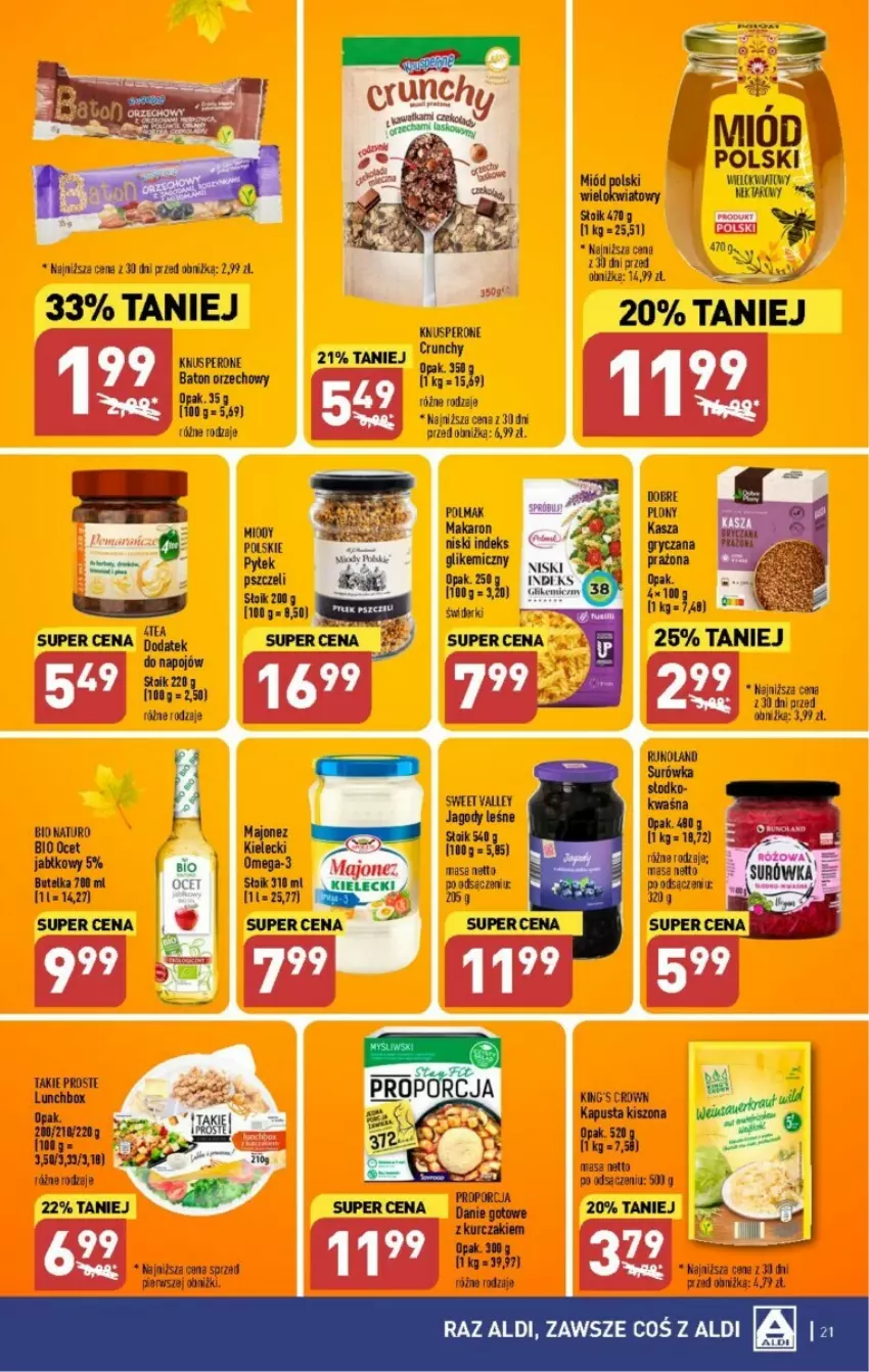 Gazetka promocyjna Aldi - ważna 09.10 do 14.10.2023 - strona 14 - produkty: Baton, Danie gotowe, Gry, Jagody, Kurczak, Majonez, Miód, Nektar, Ocet, Pajac, Rum, Runoland, Stek, Surówka