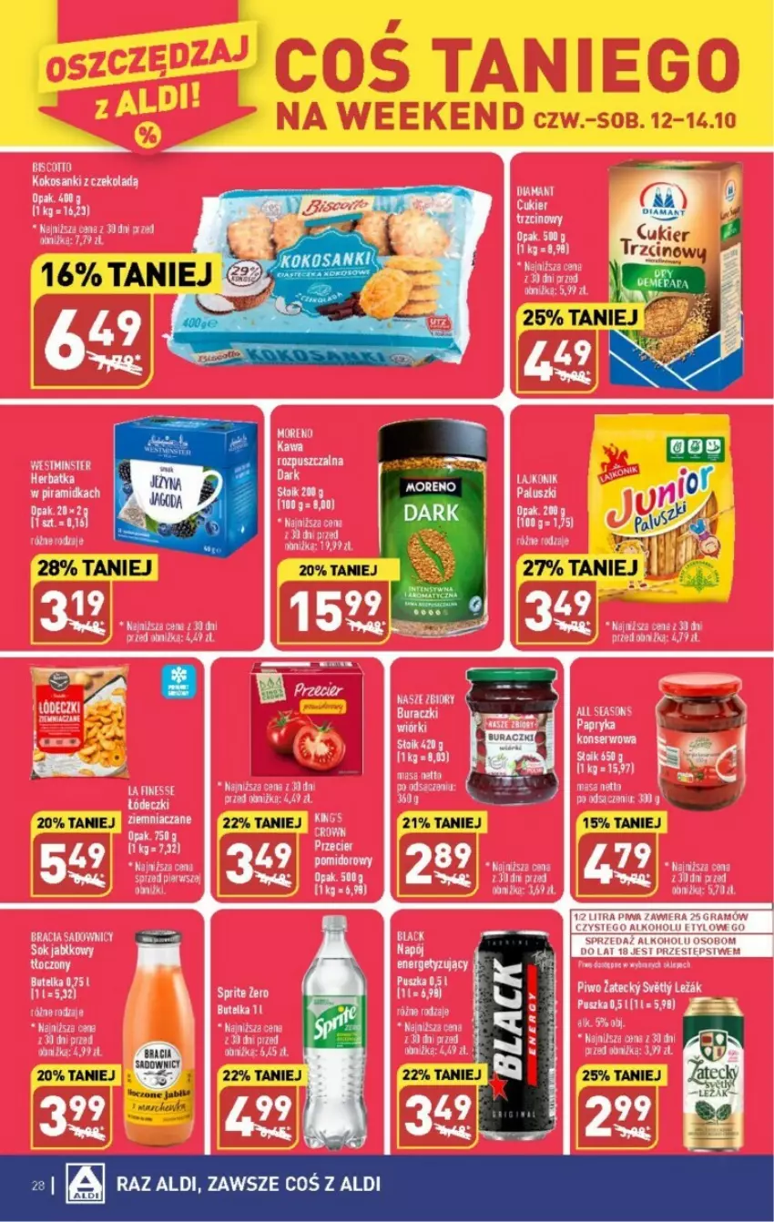 Gazetka promocyjna Aldi - ważna 09.10 do 14.10.2023 - strona 21 - produkty: Fa, Gra, Kawa, Kokos, Lajkonik, Marchewka, Piwa, Sanki