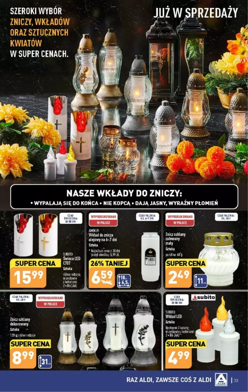 Gazetka promocyjna Aldi - ważna 09.10 do 14.10.2023 - strona 27 - produkty: Bateria, Mus, Olej, Znicz