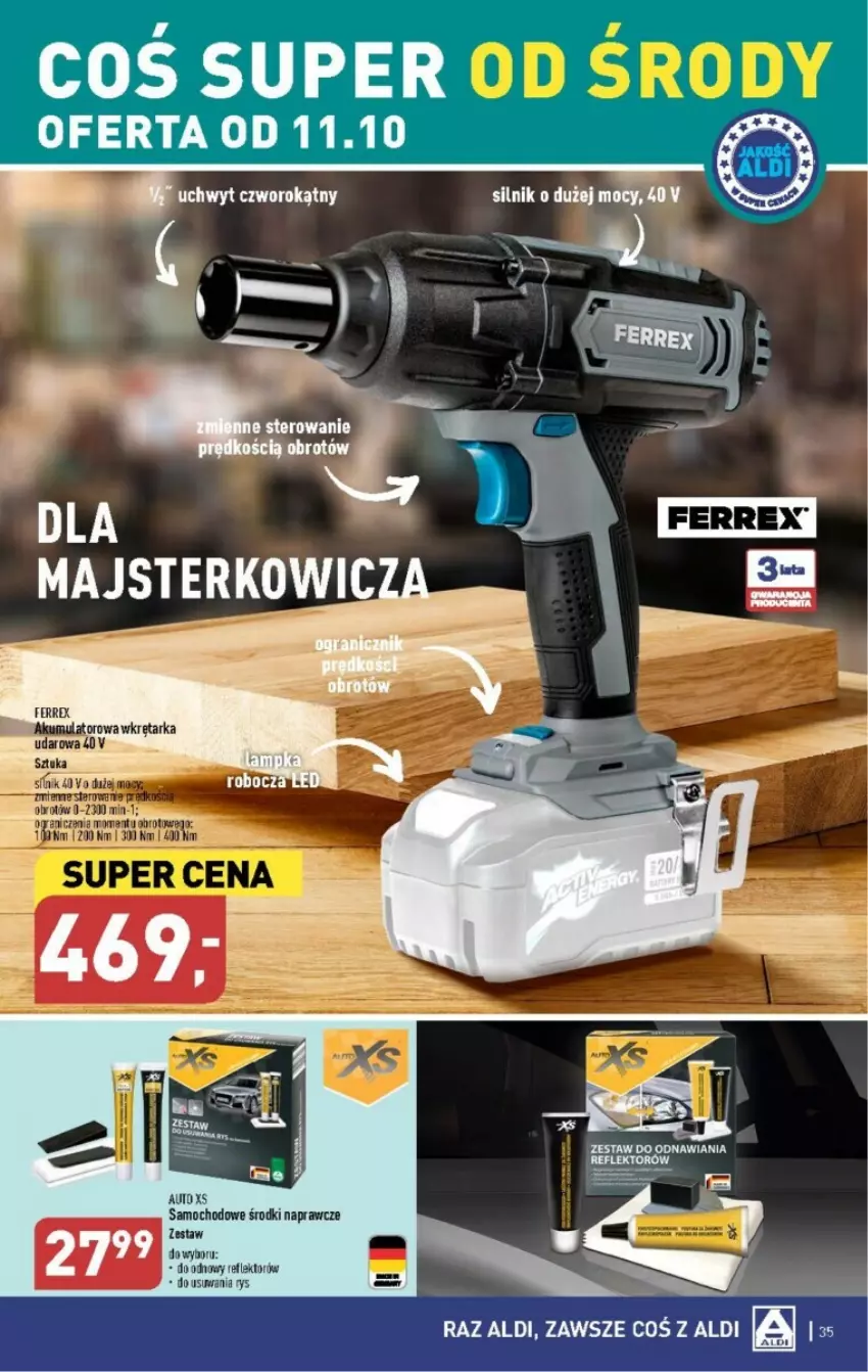 Gazetka promocyjna Aldi - ważna 09.10 do 14.10.2023 - strona 29 - produkty: Akumulator, Gra, Reflektor, Tarka, Wkręt, Wkrętarka