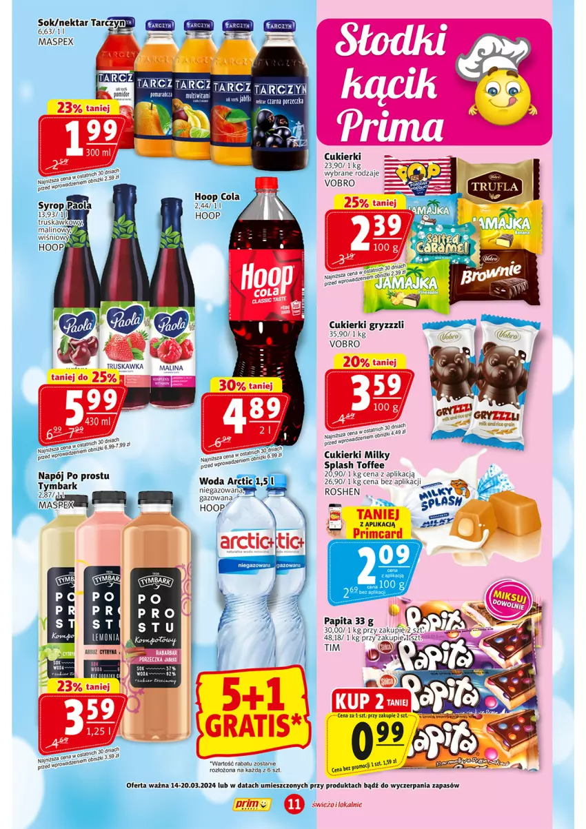 Gazetka promocyjna Prim Market - ważna 14.03 do 20.03.2024 - strona 11 - produkty: Cukier, Cukierki, Gry, Hoop, Por