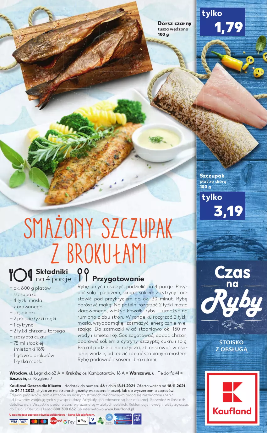 Gazetka promocyjna Kaufland - RYBY - ważna 18.11 do 24.11.2021 - strona 2 - produkty: Chrzan, Cytryny, Dorsz, Fa, Kawa, Pieprz, Por, Rondel, Rum, Sok, Sól, Sos, Top, Tusz, Wagi, Zupa