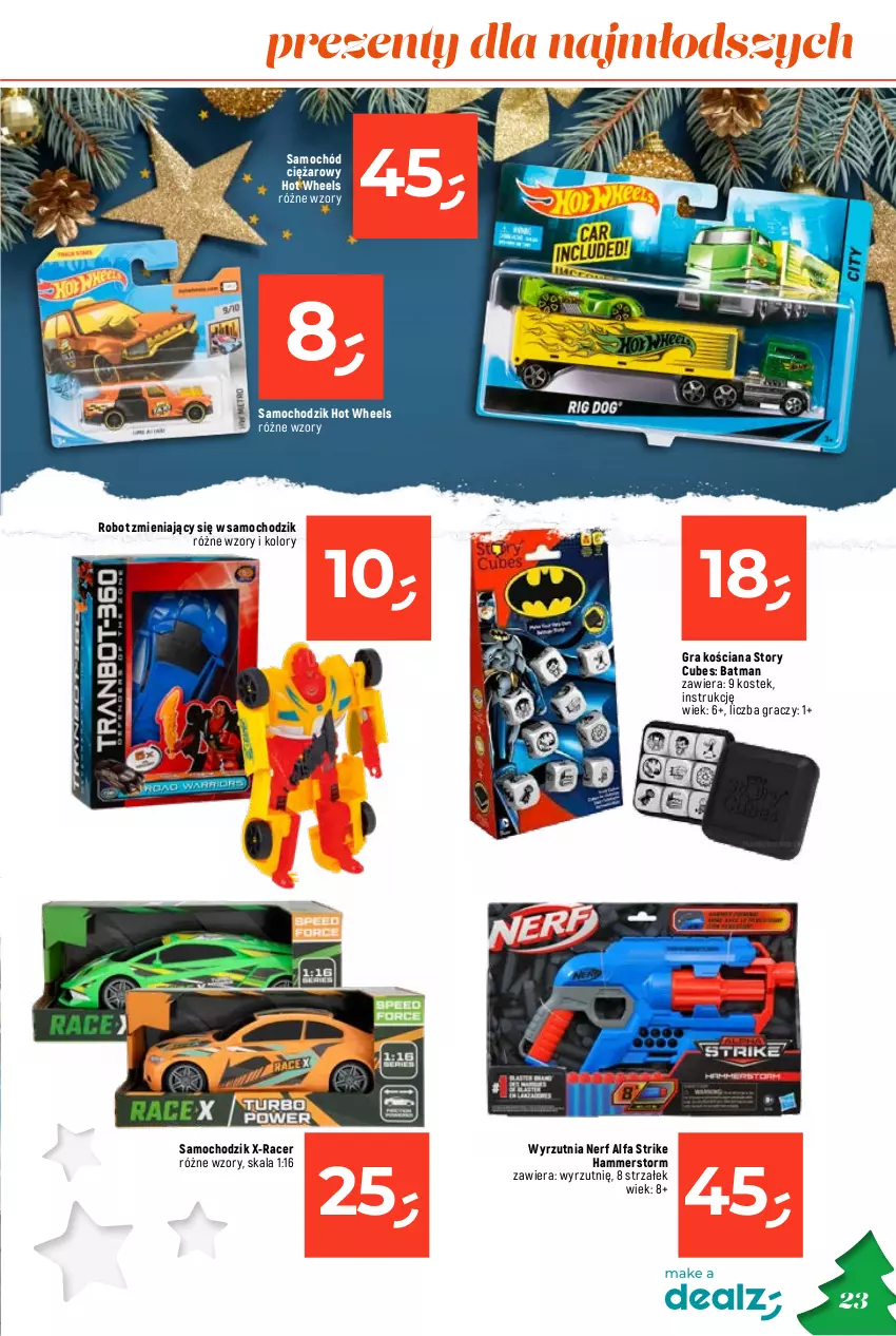 Gazetka promocyjna Dealz - O CHOINKA! SUPERCENY - ważna 09.11 do 24.12.2023 - strona 23 - produkty: Acer, Chodzik, Dinozaur, Enchantimals, Fa, Gra, Grill, Hot Wheels, Jednorożec, L.O.L., Lalka, Nerf, Pojemnik, Robot, Samochód, Squad, Stek, Wyrzutnia