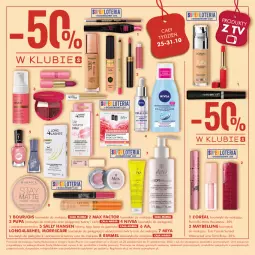 Gazetka promocyjna Super Pharm - Gazetka - Gazetka - ważna od 31.10 do 31.10.2023 - strona 5 - produkty: Pupa, Makijaż, Sally Hansen, Top, Bell, Maybelline, Kosmetyki do pielęgnacji, Tusz, L’Oréal, Max Factor, Bourjois, Nivea, Lakier, Fa