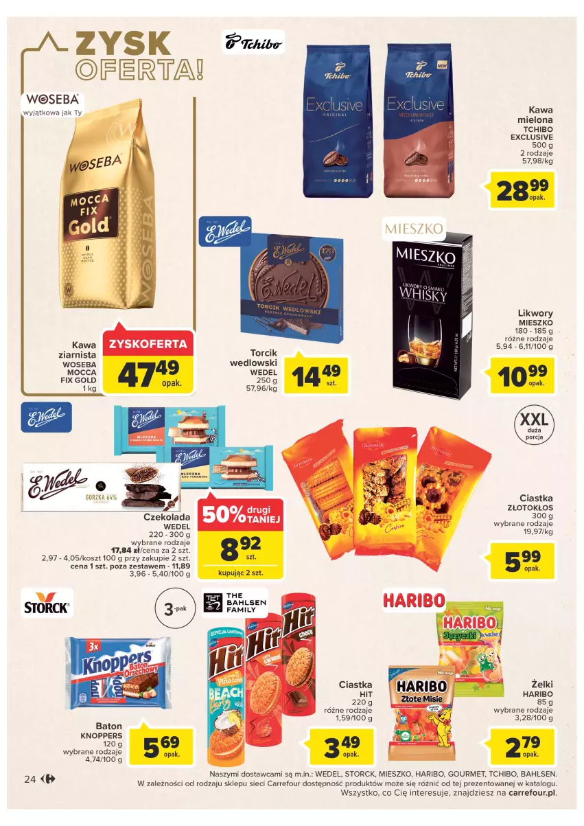 Gazetka promocyjna Carrefour - Gazetka Carrefour - ważna 27.12 do 31.12.2022 - strona 24 - produkty: Baton, Ciastka, Fa, Haribo, Kawa, Knoppers, Kosz, Tchibo, Woseba