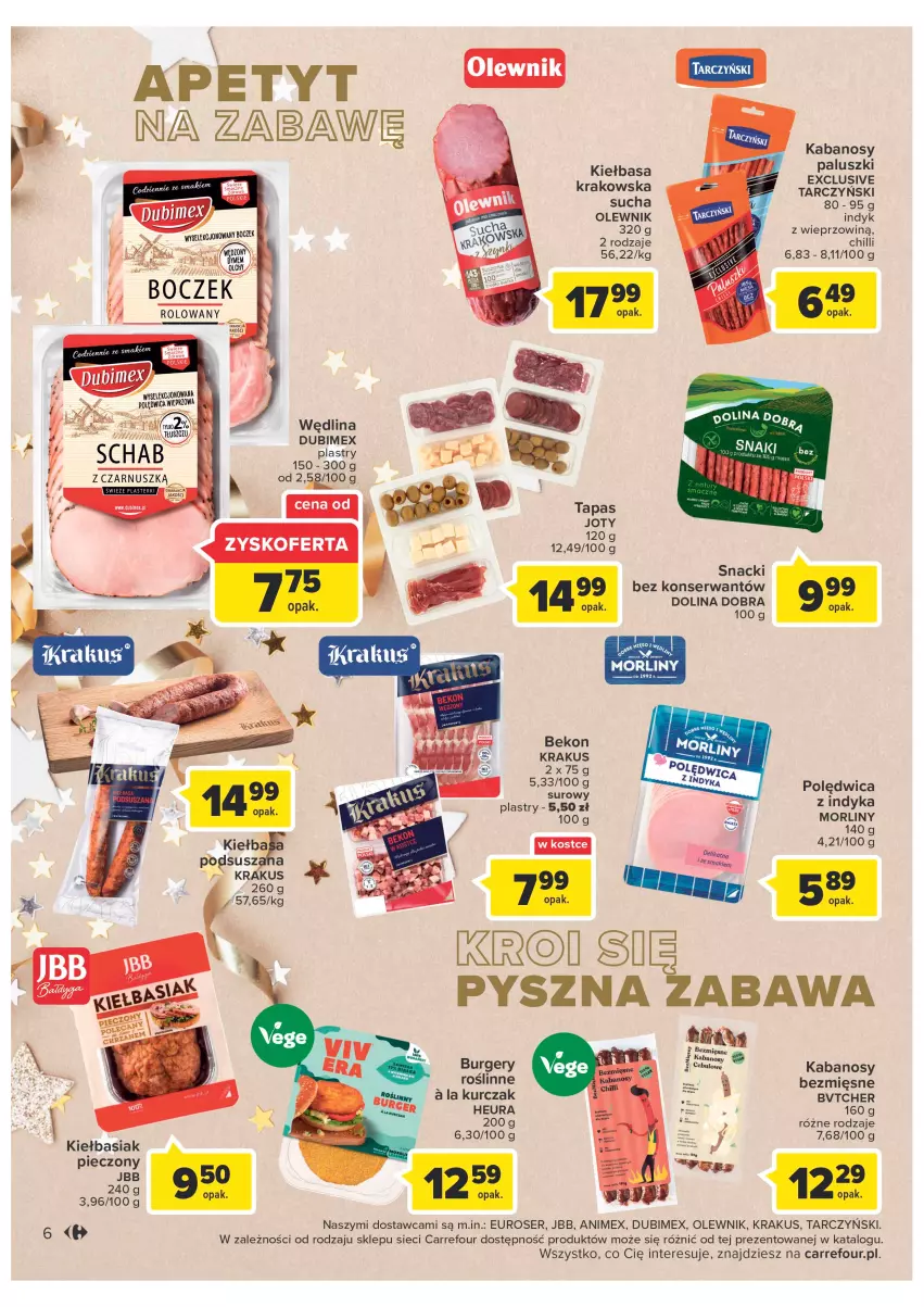 Gazetka promocyjna Carrefour - Gazetka Carrefour - ważna 27.12 do 31.12.2022 - strona 6 - produkty: Acer, Basia, Beko, Boczek, Burger, Kabanos, Kiełbasa, Krakus, Kurczak, Morliny, Olewnik, Piec, Polędwica, Ser, Tarczyński, Wędlina