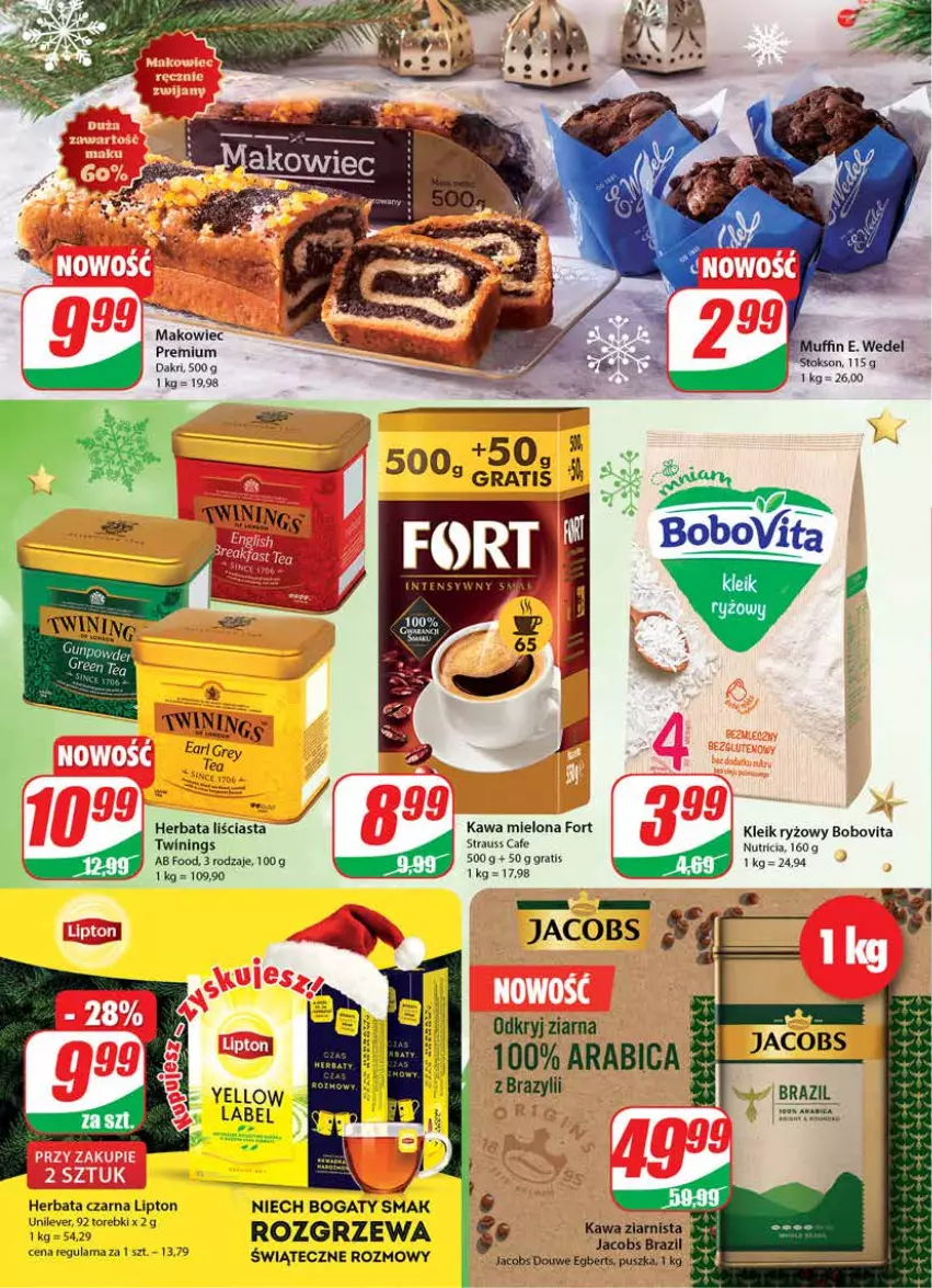 Gazetka promocyjna Dino - Gazetka - ważna 15.12 do 21.12.2021 - strona 6 - produkty: BIC, BoboVita, E. Wedel, Gra, Herbata, Herbata czarna, Kawa, Kawa mielona, Lipton, Makowiec, Ryż