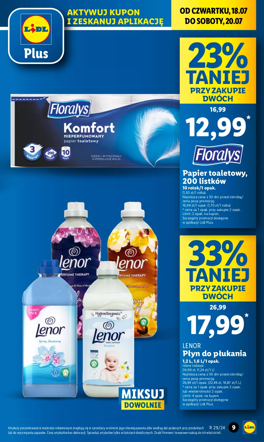 Gazetka promocyjna Lidl - GAZETKA - ważna 18.07 do 20.07.2024 - strona 11 - produkty: Lenor, Papier, Papier toaletowy, Płyn do płukania