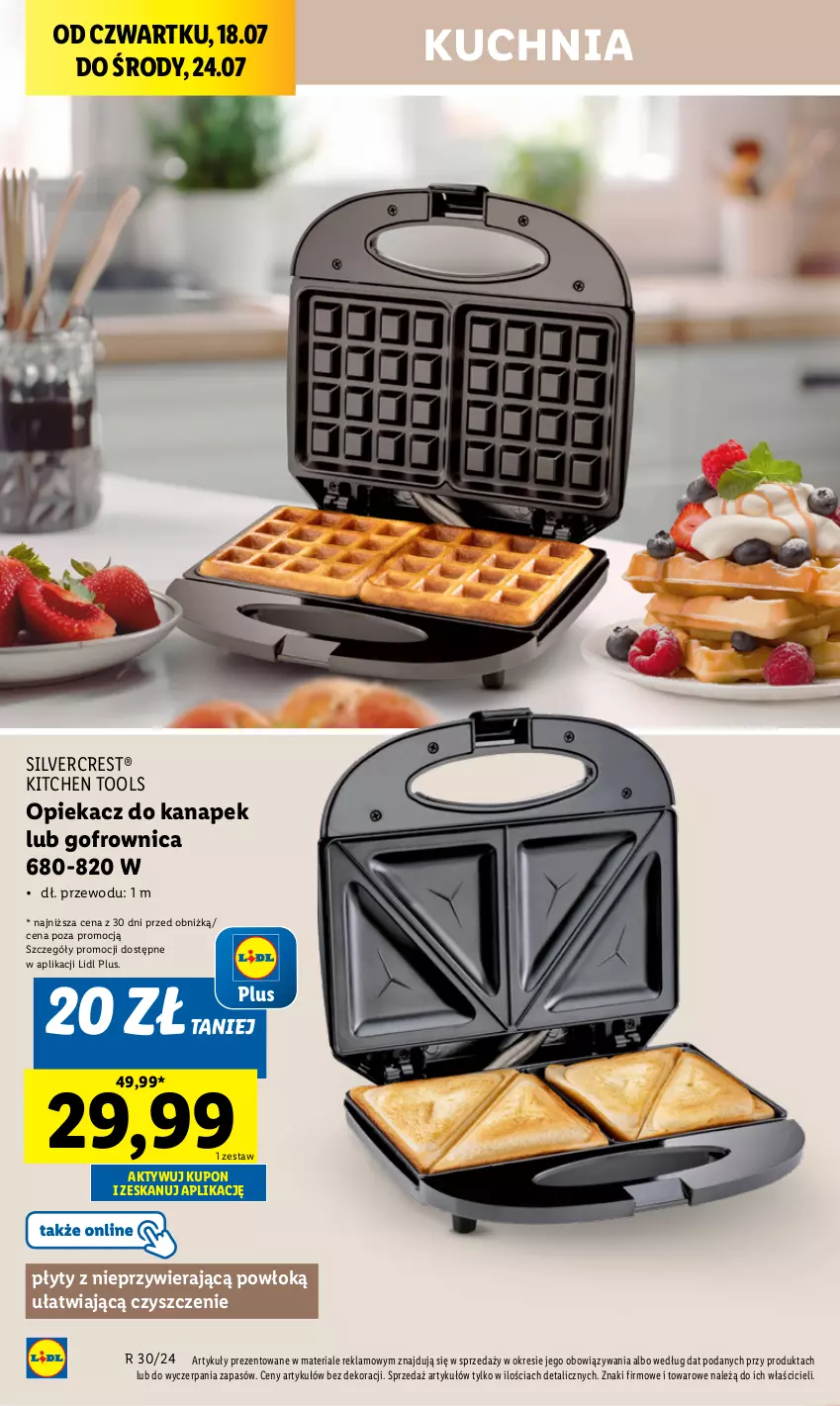 Gazetka promocyjna Lidl - GAZETKA - ważna 18.07 do 20.07.2024 - strona 12 - produkty: Gofrownica, Kuchnia, Opiekacz do kanapek, Silvercrest