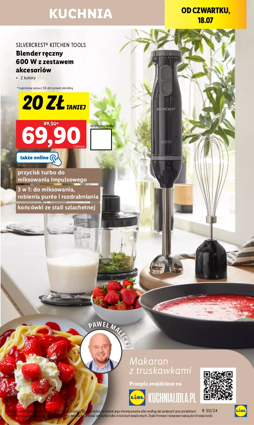 Gazetka promocyjna Lidl - GAZETKA - ważna 18.07 do 20.07.2024 - strona 13 - produkty: Blender, Blender ręczny, Kuchnia, Makaron, Pur, Silvercrest