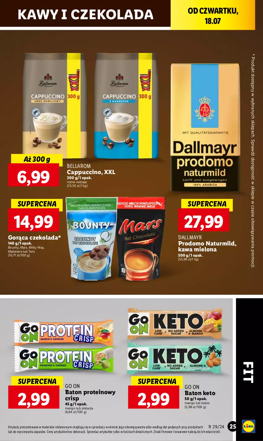 Gazetka promocyjna Lidl - GAZETKA - ważna 18.07 do 20.07.2024 - strona 33 - produkty: Baton, Bell, Bella, Bounty, Cappuccino, Czekolada, Dallmayr, Kawa, Kawa mielona, Kokos, Mango, Mars, Milky Way, Ser, Twix