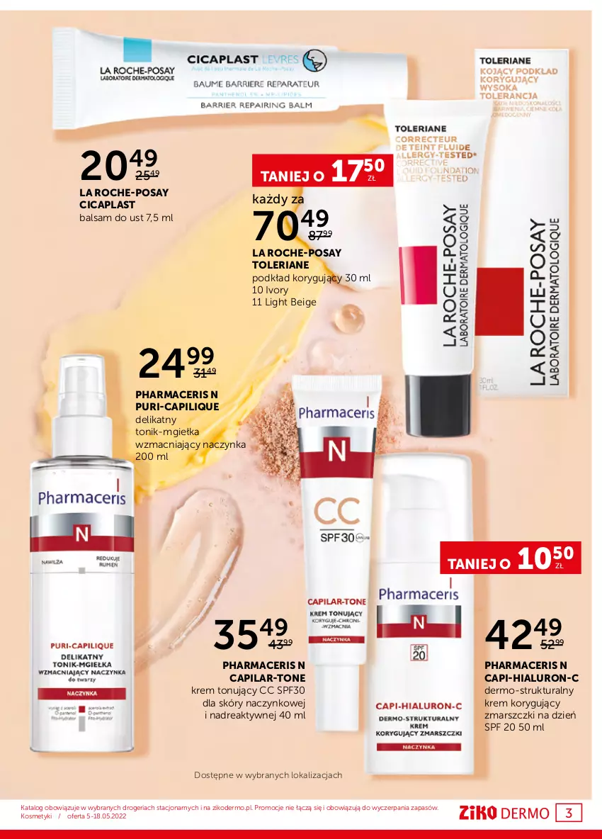 Gazetka promocyjna Ziko - 5-18.05.2022 - ważna 05.05 do 18.05.2022 - strona 3 - produkty: Acer, Balsam do ust, La Roche-Posay, Mars, Pharmaceris, Podkład, Pur, Tonik