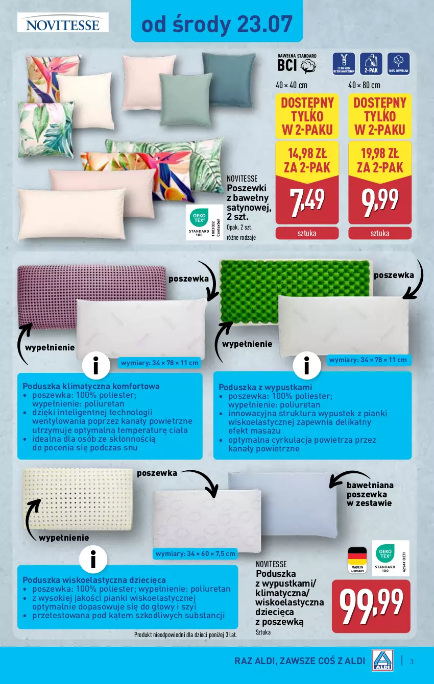 Gazetka promocyjna Aldi - Artykuły przemysłowe i tekstylia - ważna 23.07 do 26.07.2025 - strona 3 - produkty: Dzieci, Intel, Poduszka, Poszewka, Sok, Stek, Wełna