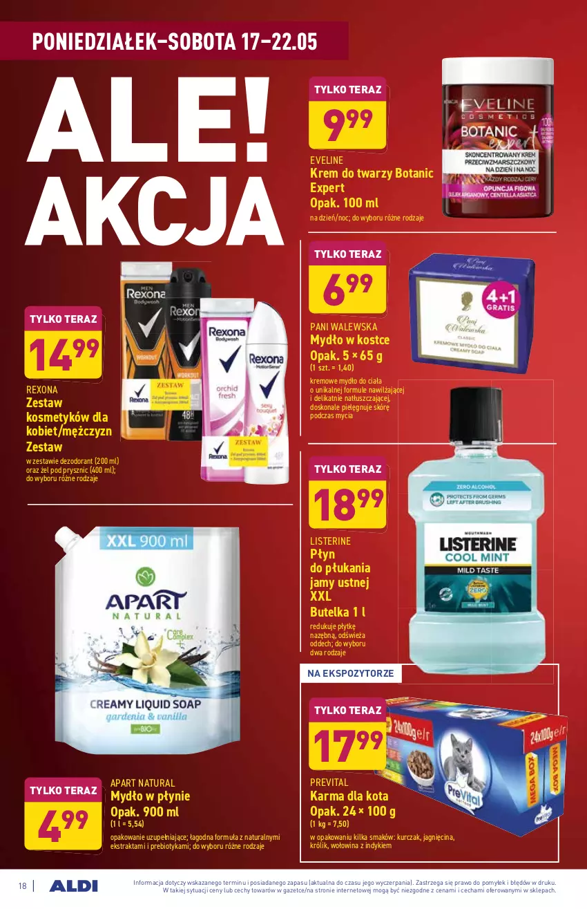 Gazetka promocyjna Aldi - ważna 17.05 do 22.05.2021 - strona 18 - produkty: Dezodorant, Eveline, Krem do twarzy, Królik, Kurczak, Listerine, Mule, Mydło, Mydło w płynie, Płyn do płukania, Płyn do płukania jamy ustnej, Rexona, Tera, Wołowina