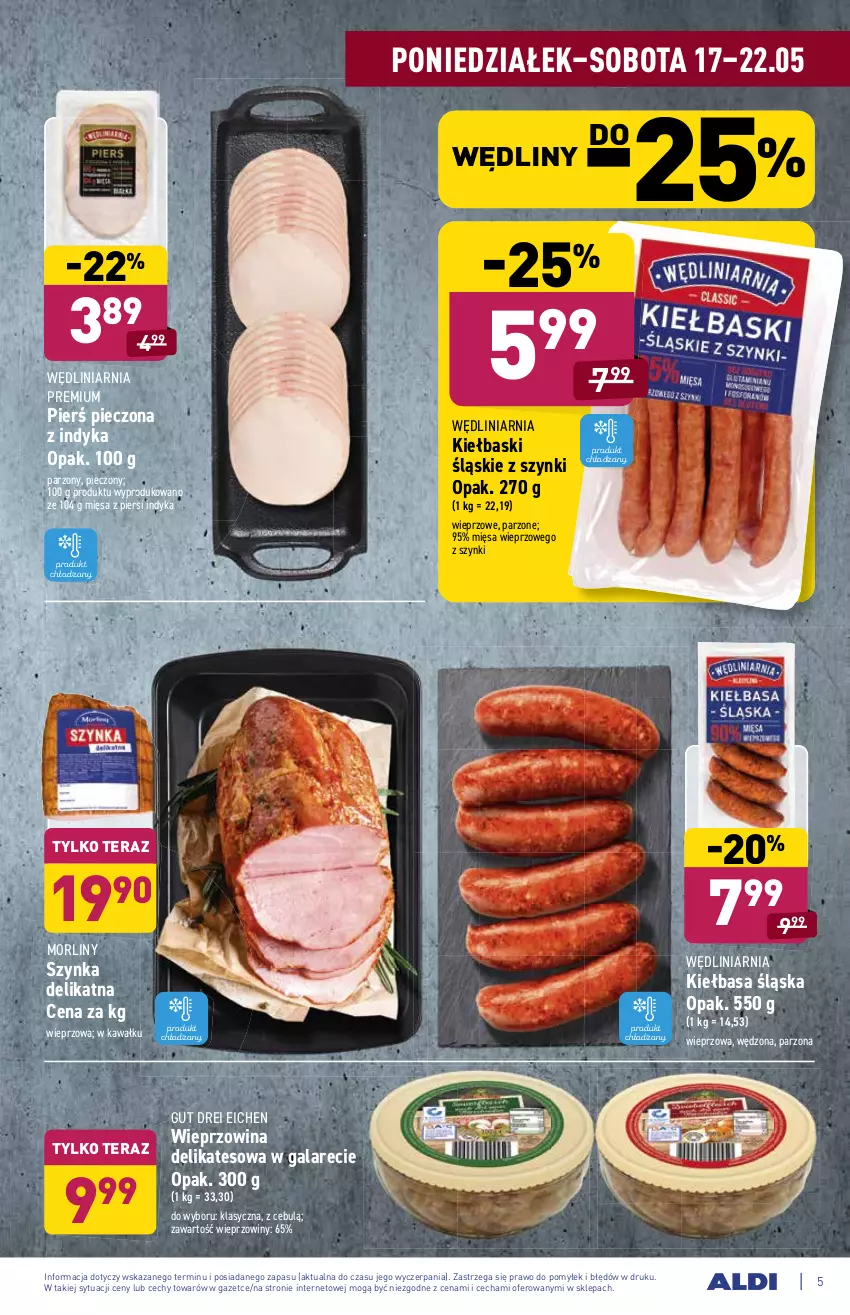 Gazetka promocyjna Aldi - ważna 17.05 do 22.05.2021 - strona 5 - produkty: Gala, Kawa, Kiełbasa, Kiełbasa śląska, Kiełbaski śląskie, Lodówka, Morliny, Piec, Szynka, Tera, Wieprzowina