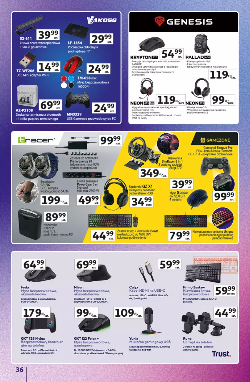 Gazetka promocyjna Auchan - Gazetka Znane Marki Hipermarket Auchan - ważna 11.06 do 17.06.2026 - strona 36 - produkty: Akumulator, Bateria, Kosz, Listwa, Mysz, Niszczarka, Notebook, Piec, Ser, Sok, Stojak, Top