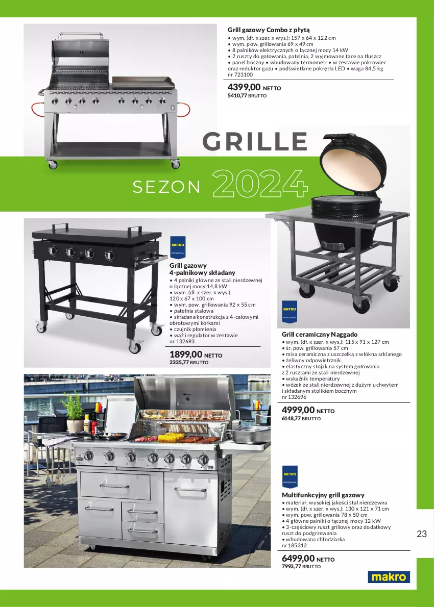 Gazetka promocyjna Makro - Meble i grille - katalog produktów dla profesjonalnej Gastronomii 2024 - ważna 15.04.2024 do 31.01.2025 - strona 23 - produkty: Chłodziarka, Grill, Grill gazowy, Patelnia, Pokrowiec, Sok, Stojak, Stolik, Termometr, Waga, Wózek