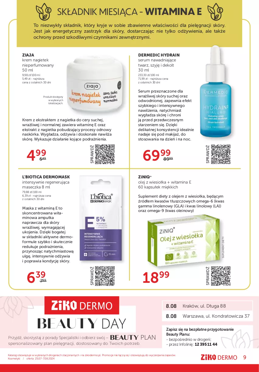 Gazetka promocyjna Ziko - Gazetka Ziko Dermo - ważna 25.07 do 07.08.2024 - strona 9 - produkty: Dermedic, L'Biotica, LG, Makijaż, Maska, Mule, Olej, Perfum, Por, Rum, Ser, Serum, Suplement diety, Ziaja