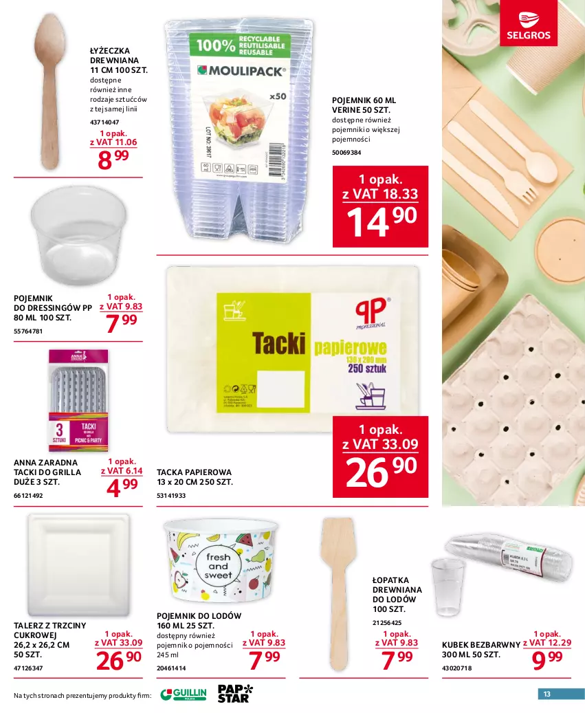 Gazetka promocyjna Selgros - Oferta gastronomiczna - ważna 15.06 do 28.06.2023 - strona 13 - produkty: Dres, Grill, Kubek, Papier, Pojemnik, Talerz