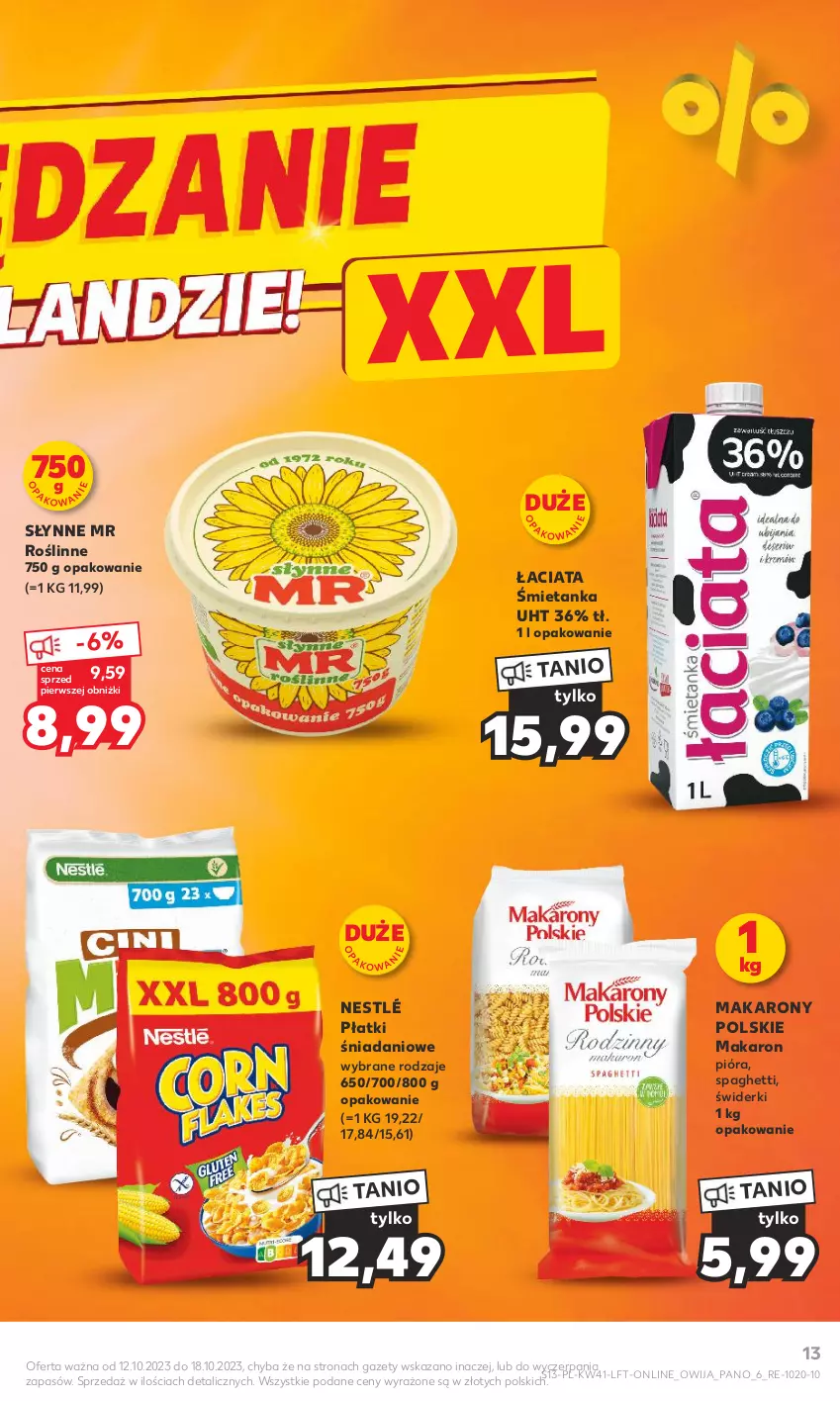 Gazetka promocyjna Kaufland - Gazetka tygodnia - ważna 12.10 do 18.10.2023 - strona 13 - produkty: Danio, Makaron, Nestlé, Słynne, Słynne MR Roślinne, Spaghetti