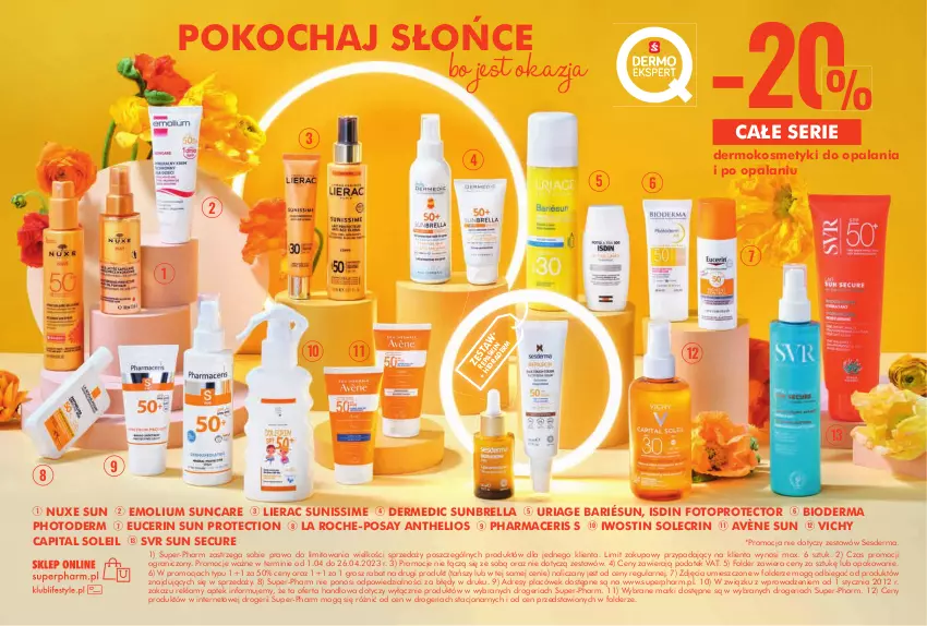 Gazetka promocyjna Super Pharm - Gazetka - ważna 01.04 do 26.04.2023 - strona 16 - produkty: Acer, Avène, Bioderma, Dermedic, Dres, Emolium, Gra, Helio, Iwostin, Koc, La Roche-Posay, Lierac, Nuxe, Pharmaceris, Ser, Sesderma, SVR, Top, Vichy